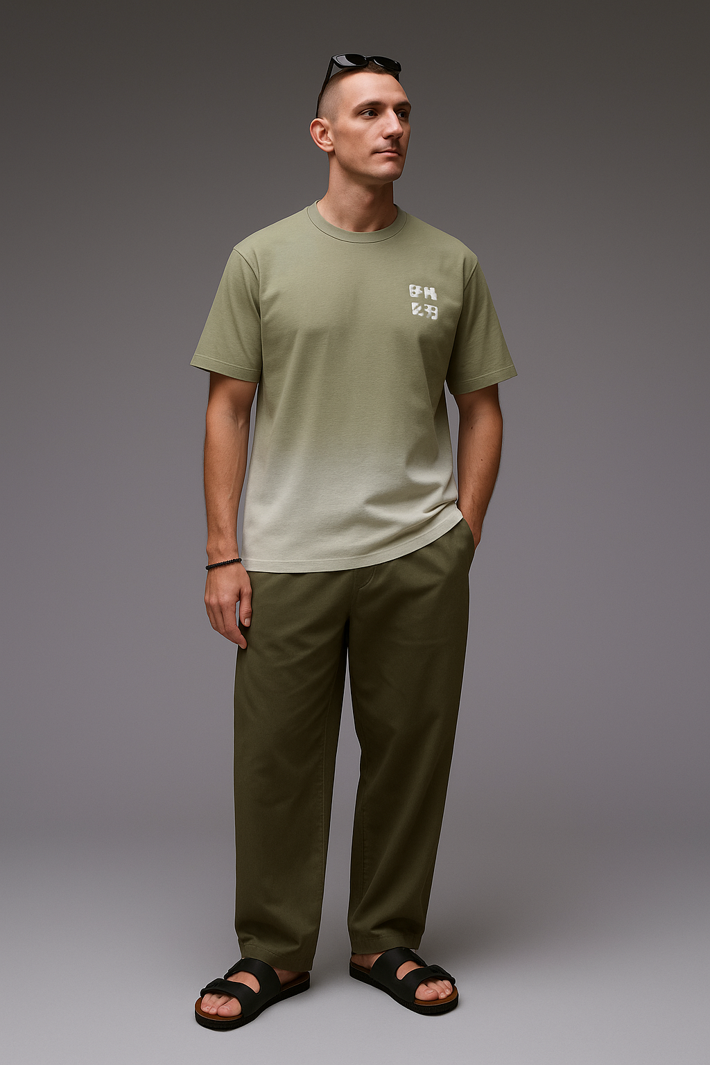 Soft Armour T-Shirt – Blueish & Moss Green