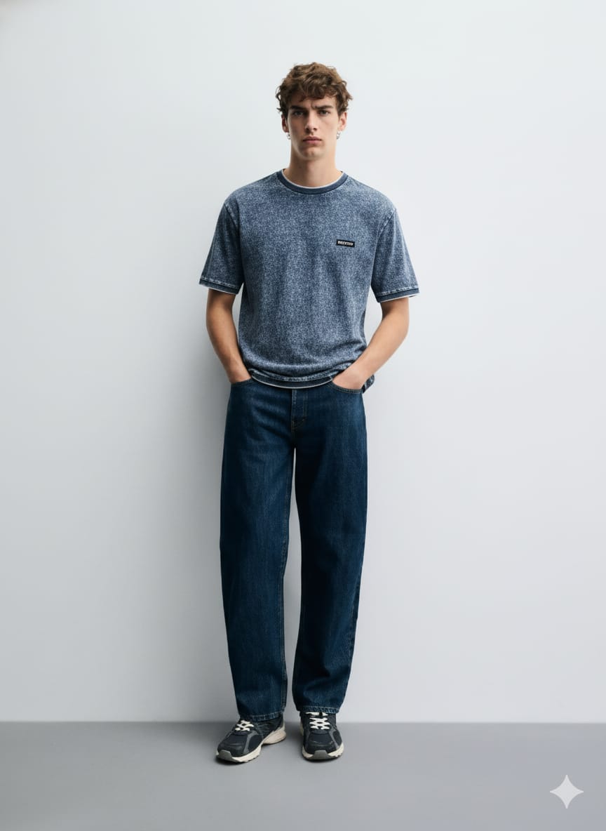 Retro T-Shirt – Denim Blue